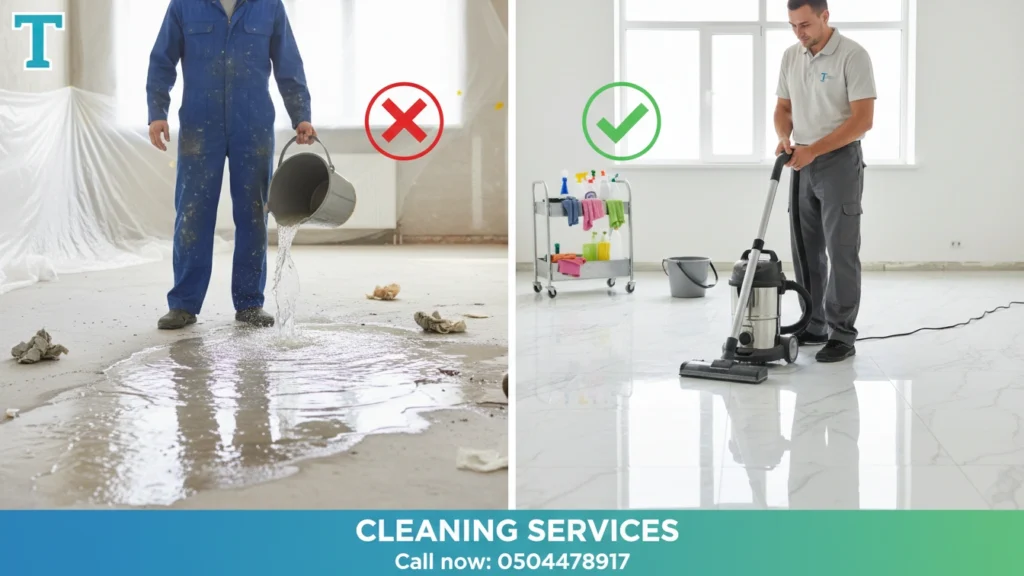 أخطاء شائعة في تنظيف بعد التشطيب في أبو ظبي